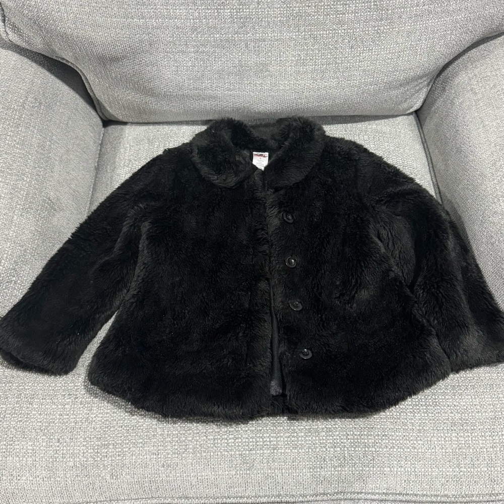 Gymboree Black Faux Fur Pea Coat for Kids